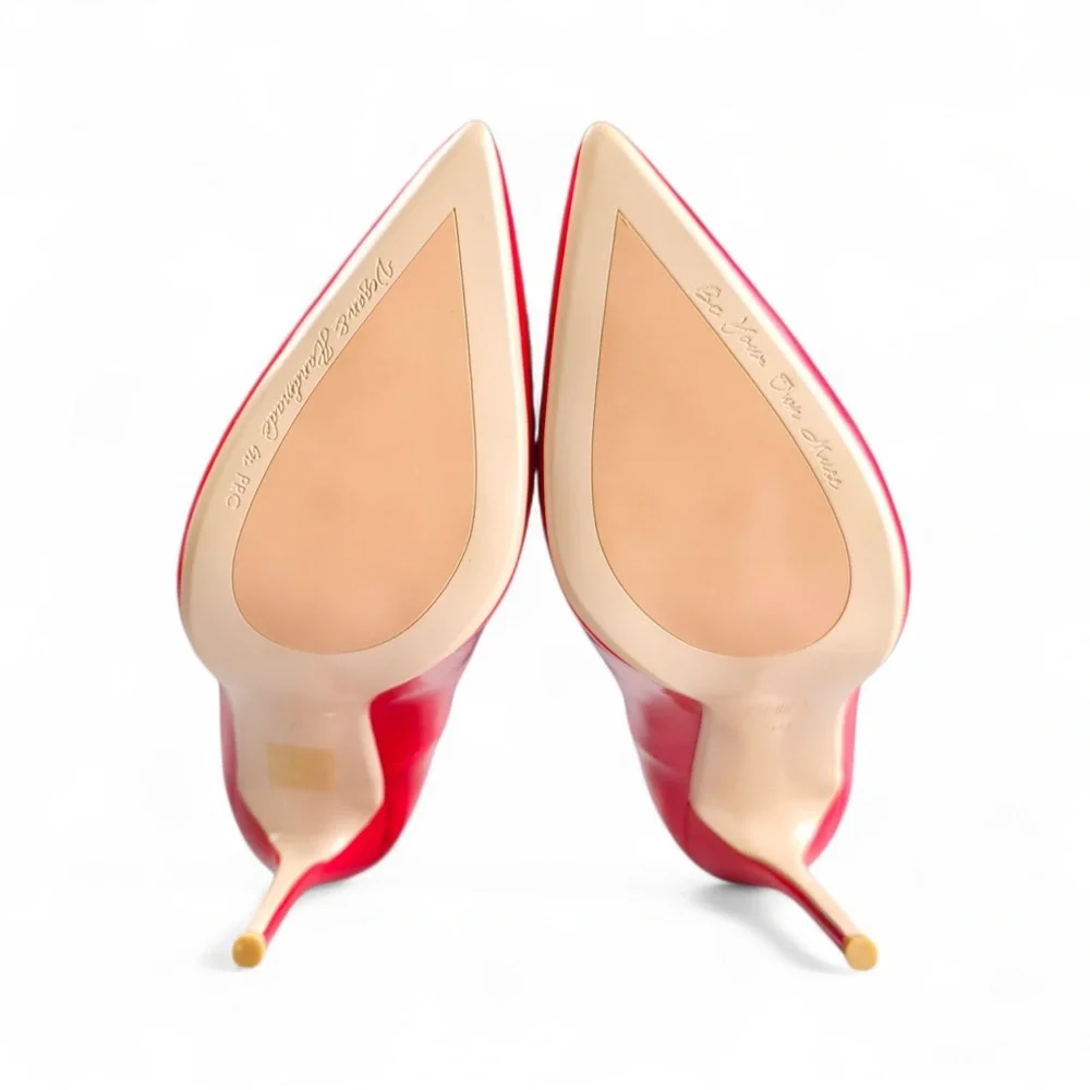 Femme LA Red Patent "Rum" Vegan Leather Pumps - Size 38 - Picture 6 of 6